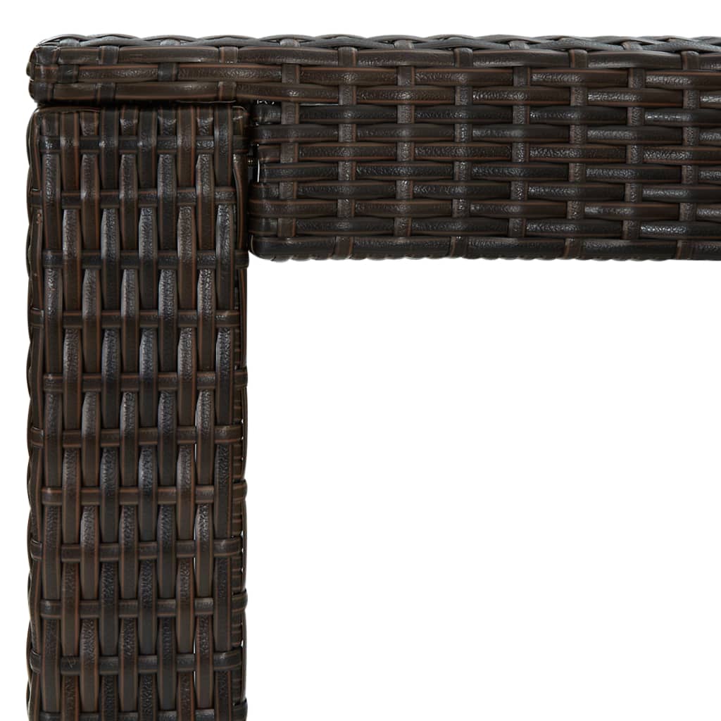 vidaXL Puutarhan baaripöytä ruskea 100x60,5x110,5 cm polyrottinki