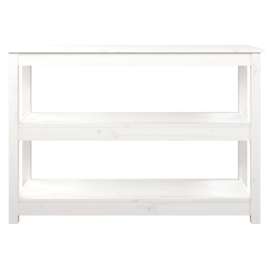 vidaXL Konsolipöytä valkoinen 110x40x74 cm täysi mänty