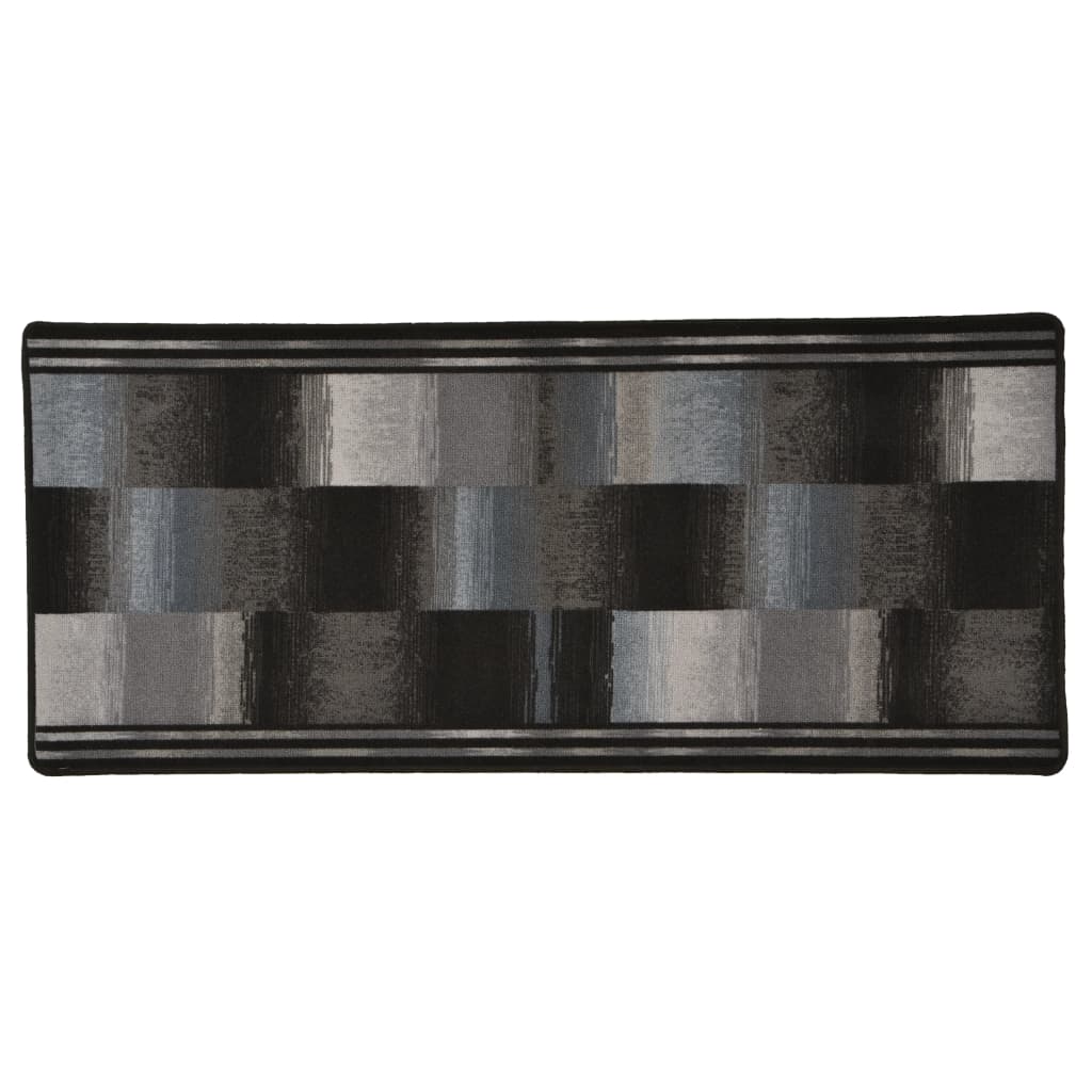 vidaXL Käytävämatto geelipohja tiilikuvio musta 67x200 cm