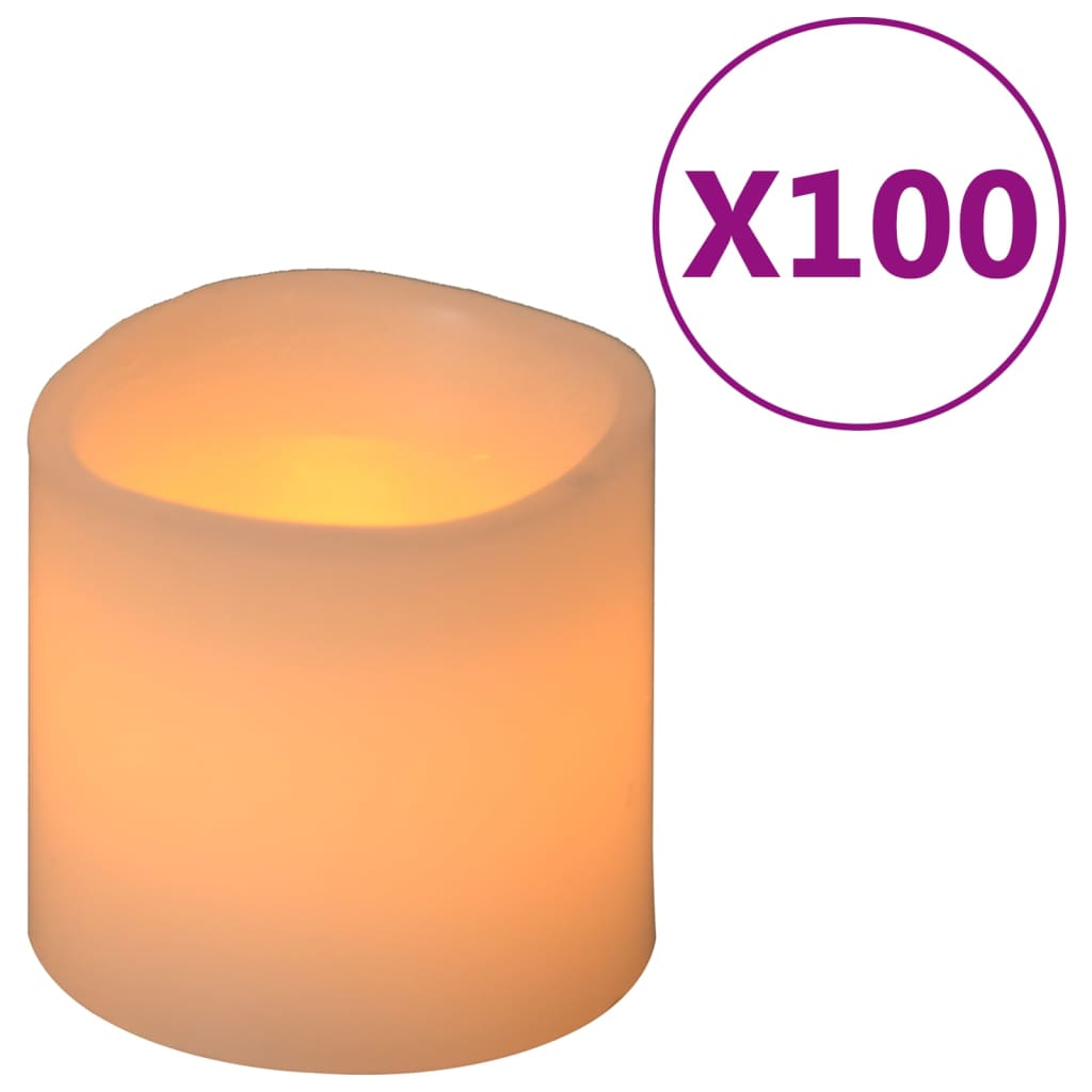 vidaXL LED-sähkökynttilät 100 kpl lämmin valkoinen