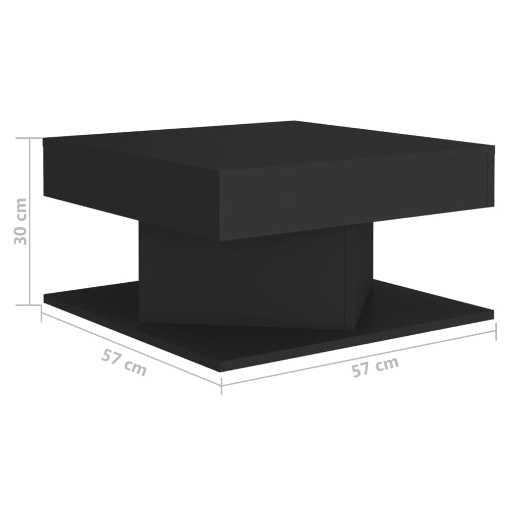 vidaXL Sohvapöytä musta 57x57x30 cm lastulevy