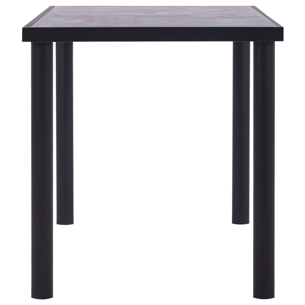 vidaXL Ruokapöytä musta ja betoninharmaa 140x70x75 cm MDF