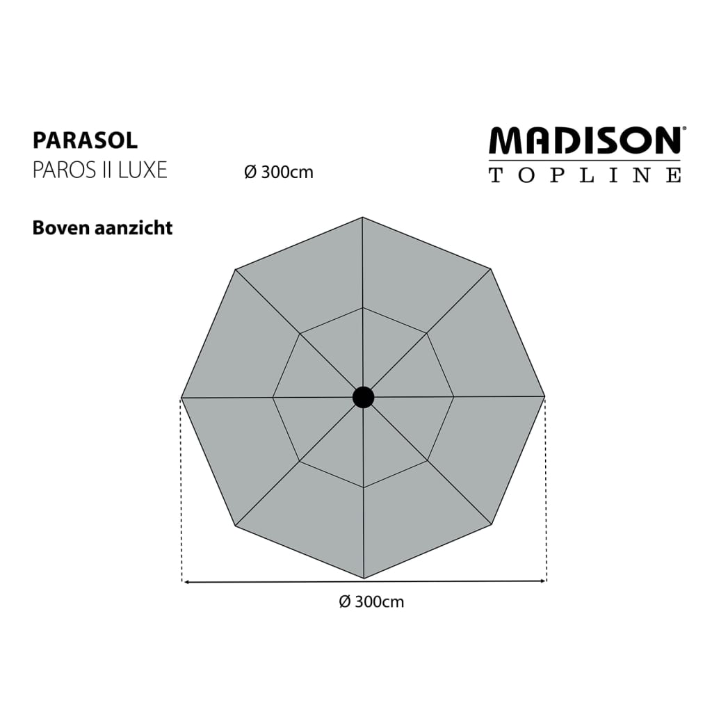 Madison Päivänvarjo Paros II Luxe 300 cm tiilenpunainen