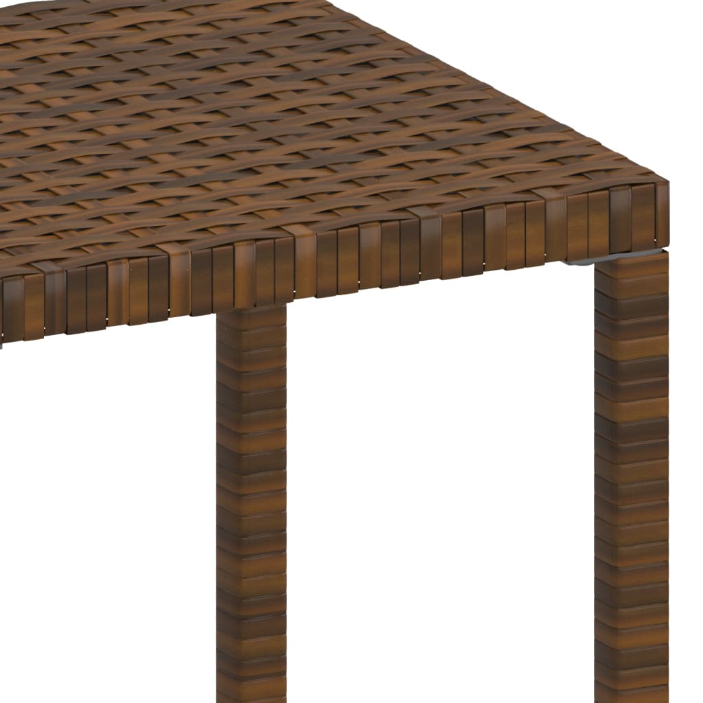 vidaXL Aurinkotuolit 2 kpl ja pieni pöytä polyrottinki ruskea
