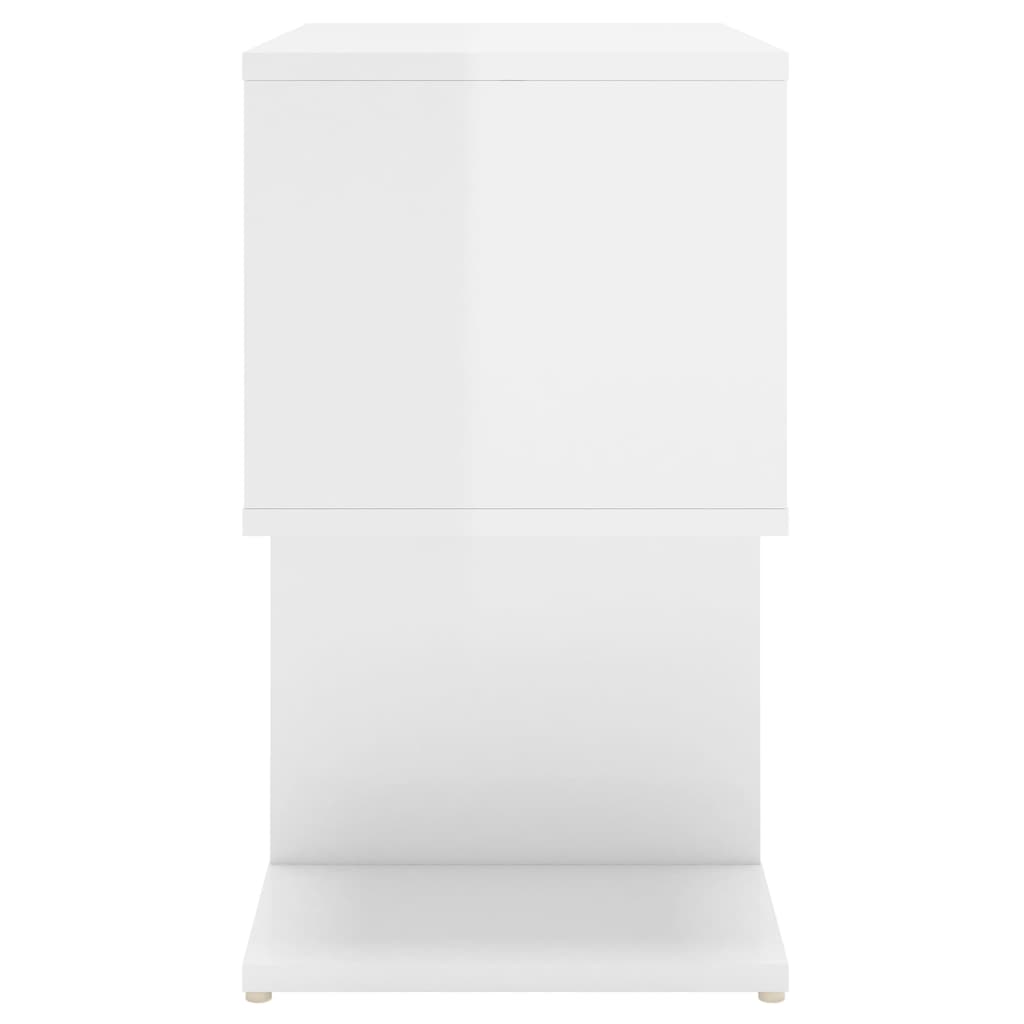 vidaXL Yöpöytä korkeakiilto valkoinen 50x30x51,5 cm lastulevy