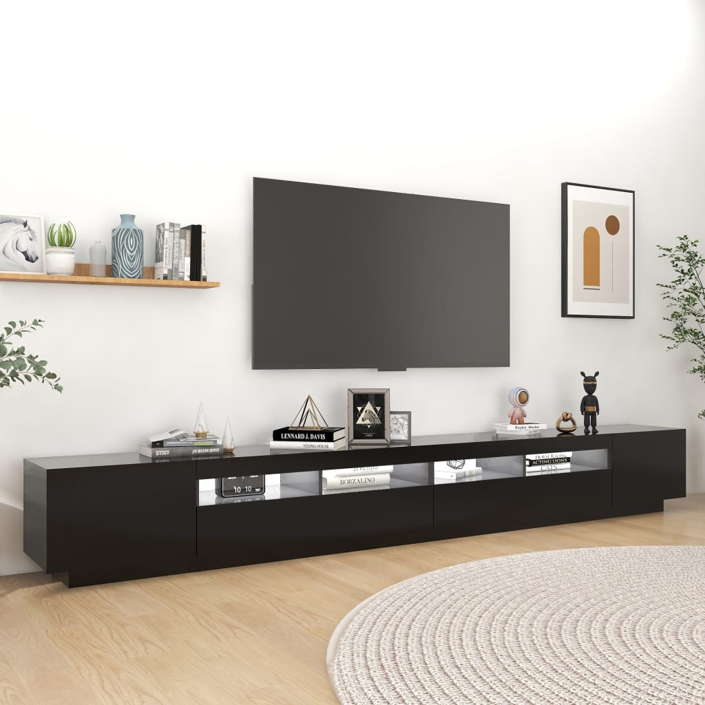 vidaXL TV-taso LED-valoilla musta 300x35x40 cm