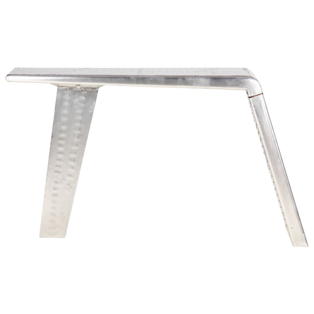 vidaXL Ilmailutyylinen työpöytä hopea 112x50x76 cm metalli