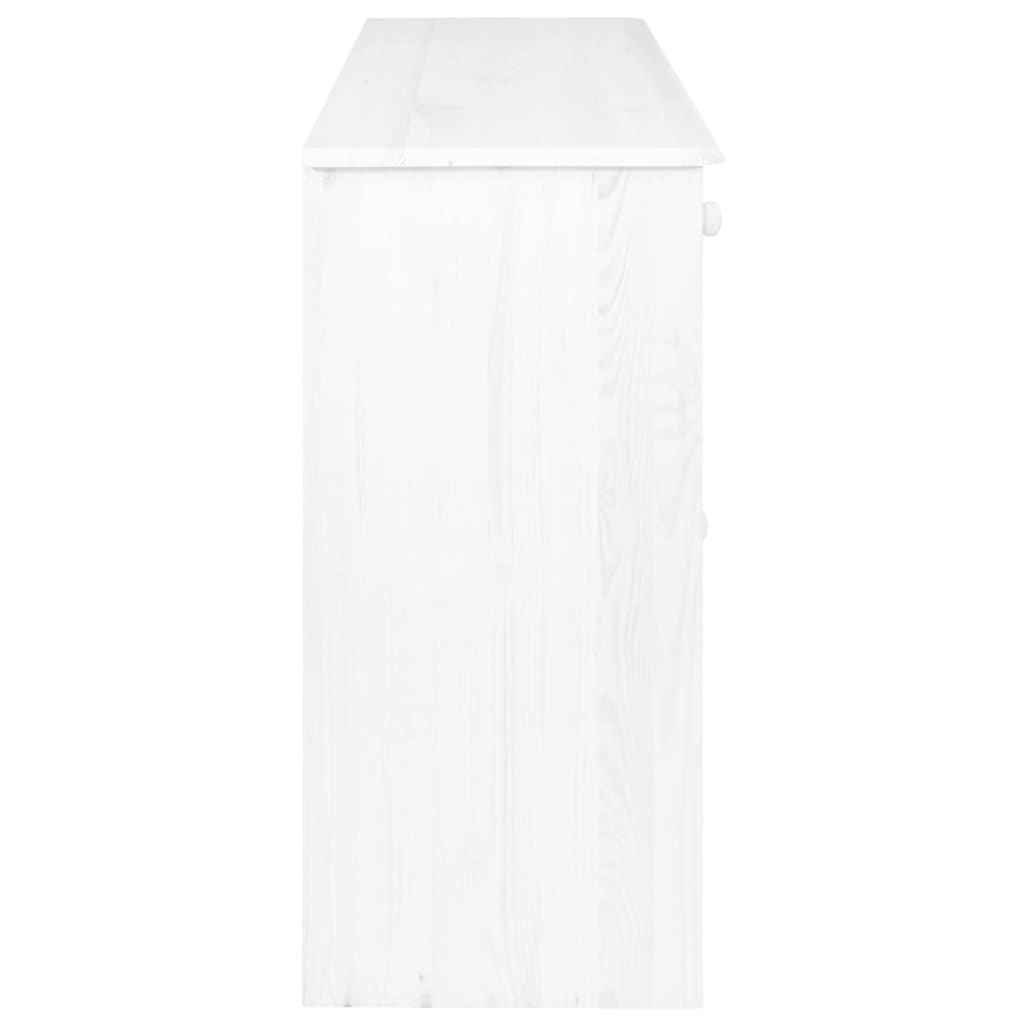 vidaXL Senkki 3 laatikkoa valkoinen 113x35x73 cm täysi mänty