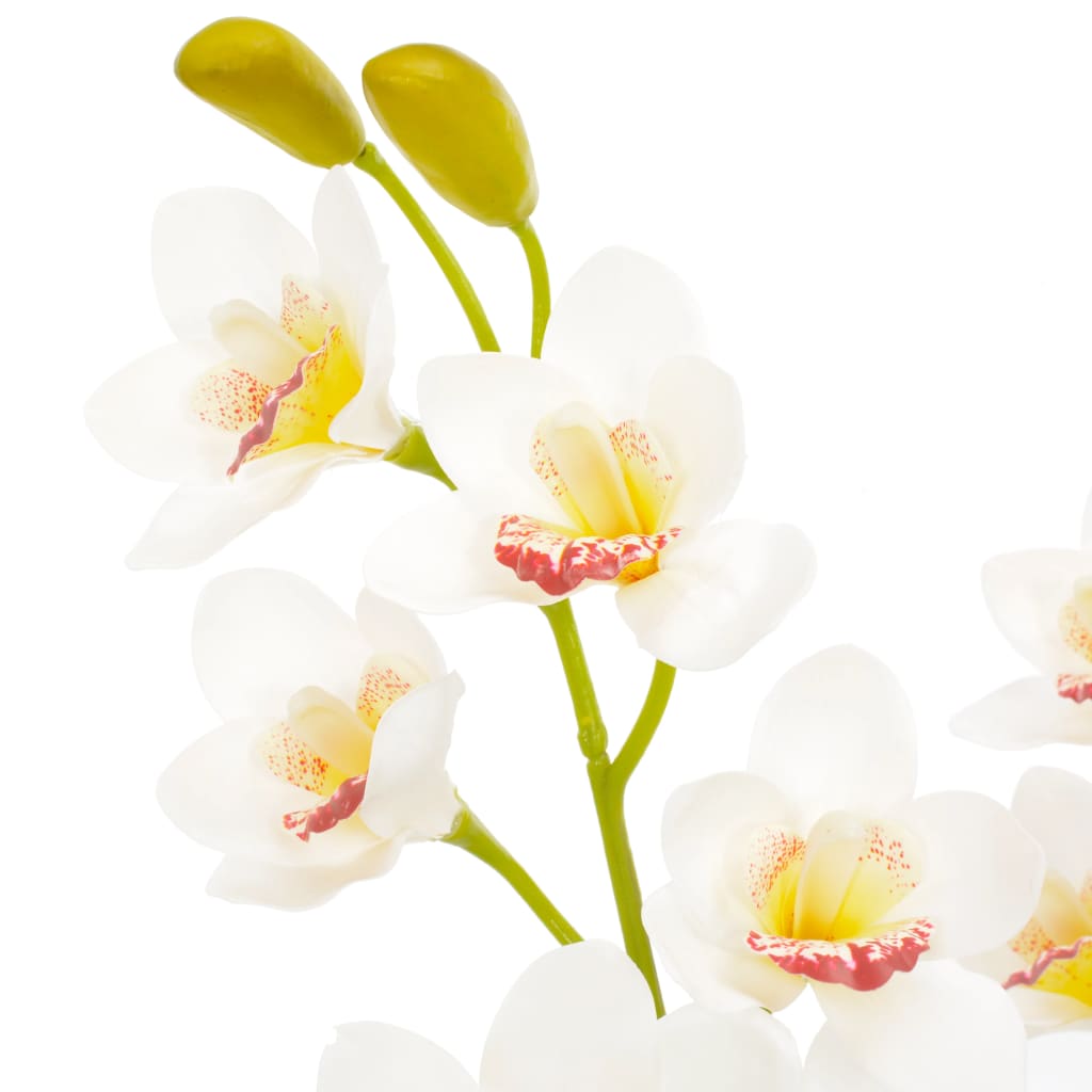 vidaXL Tekokukka ruukulla orkidea valkoinen 90 cm