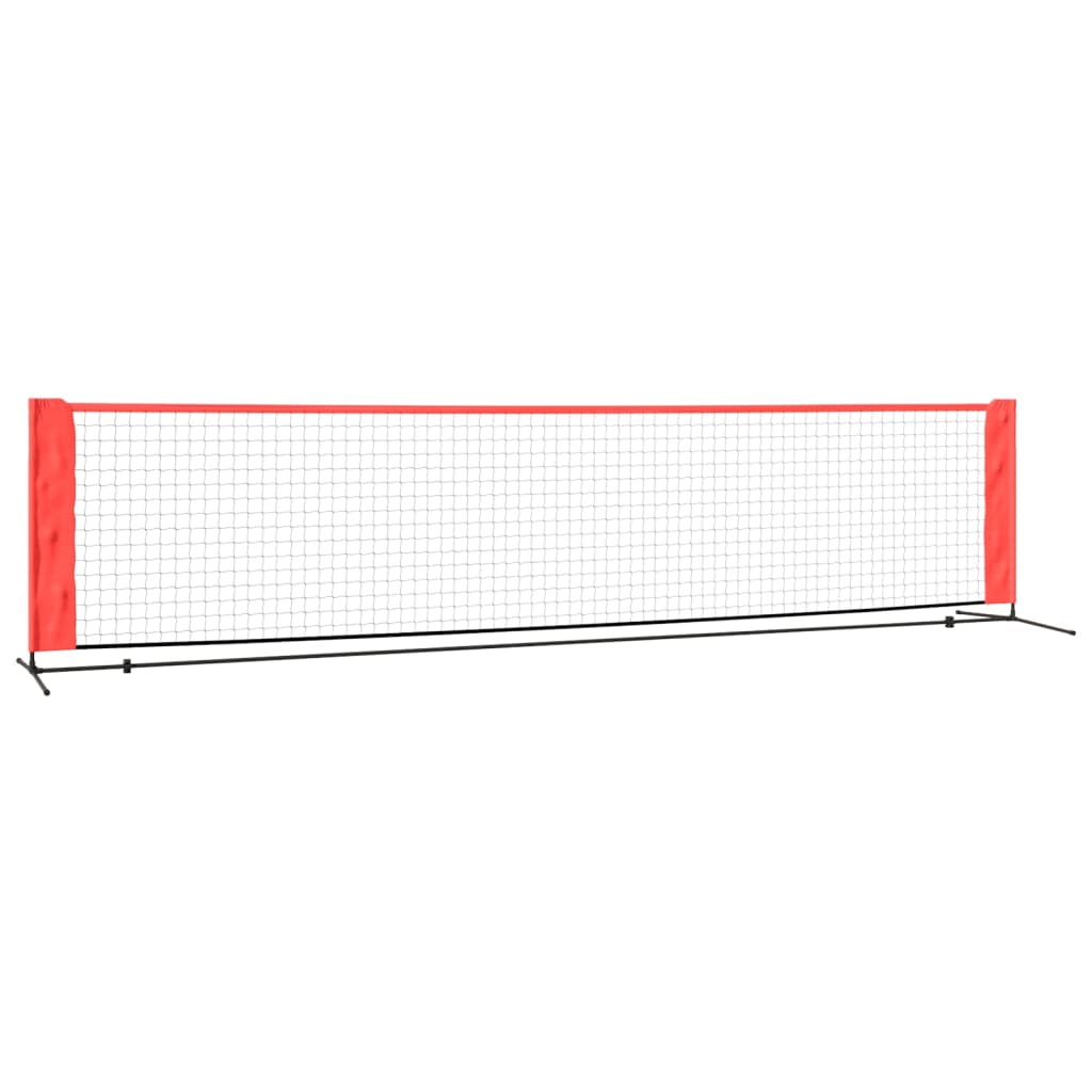 vidaXL Tennisverkko musta ja punainen 400x100x87 cm polyesteri