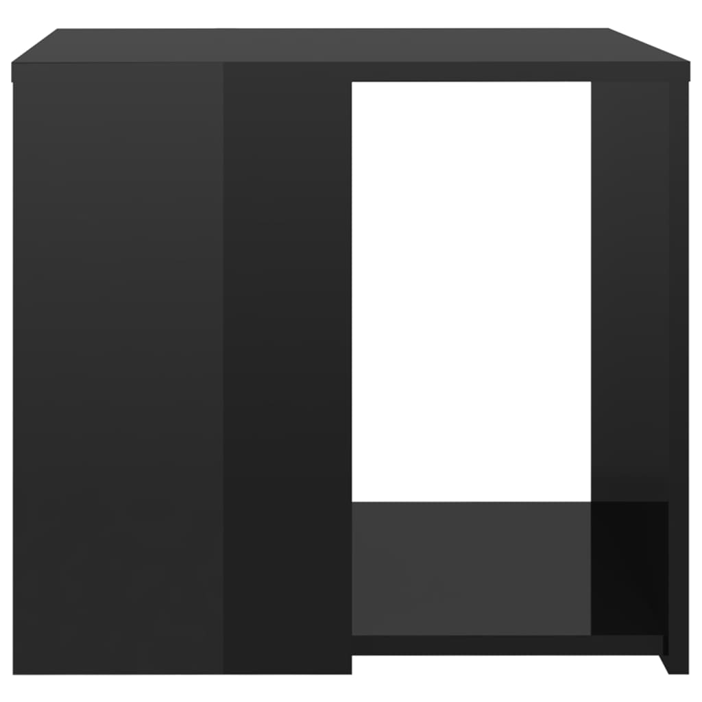 vidaXL Sivupöytä korkeakiilto musta 50x50x45 cm lastulevy