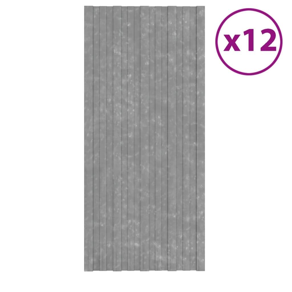 vidaXL Kattopaneeli 12 kpl galvanoitu teräs hopea 100x45 cm
