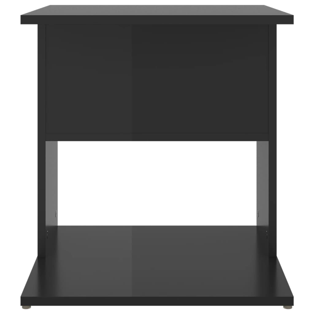 vidaXL Sivupöytä korkeakiilto musta 45x45x48 cm lastulevy