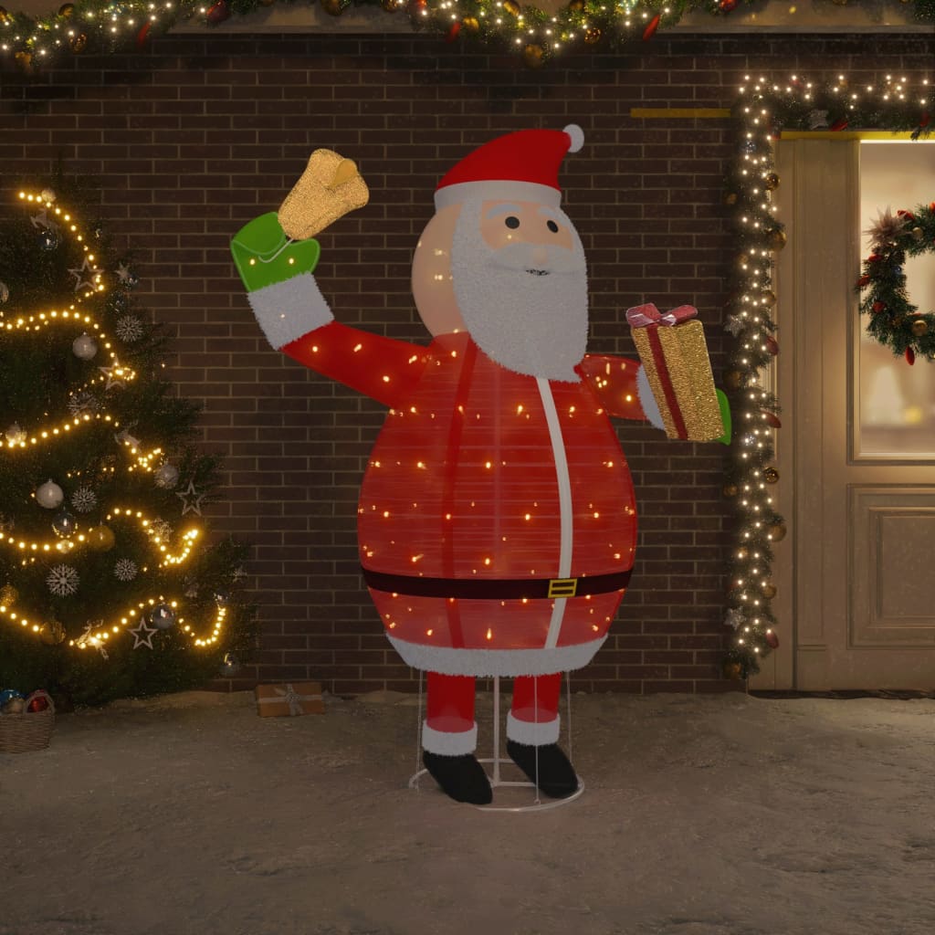 vidaXL Joulupukki joulukoriste LED-valoilla ylellinen kangas 180 cm