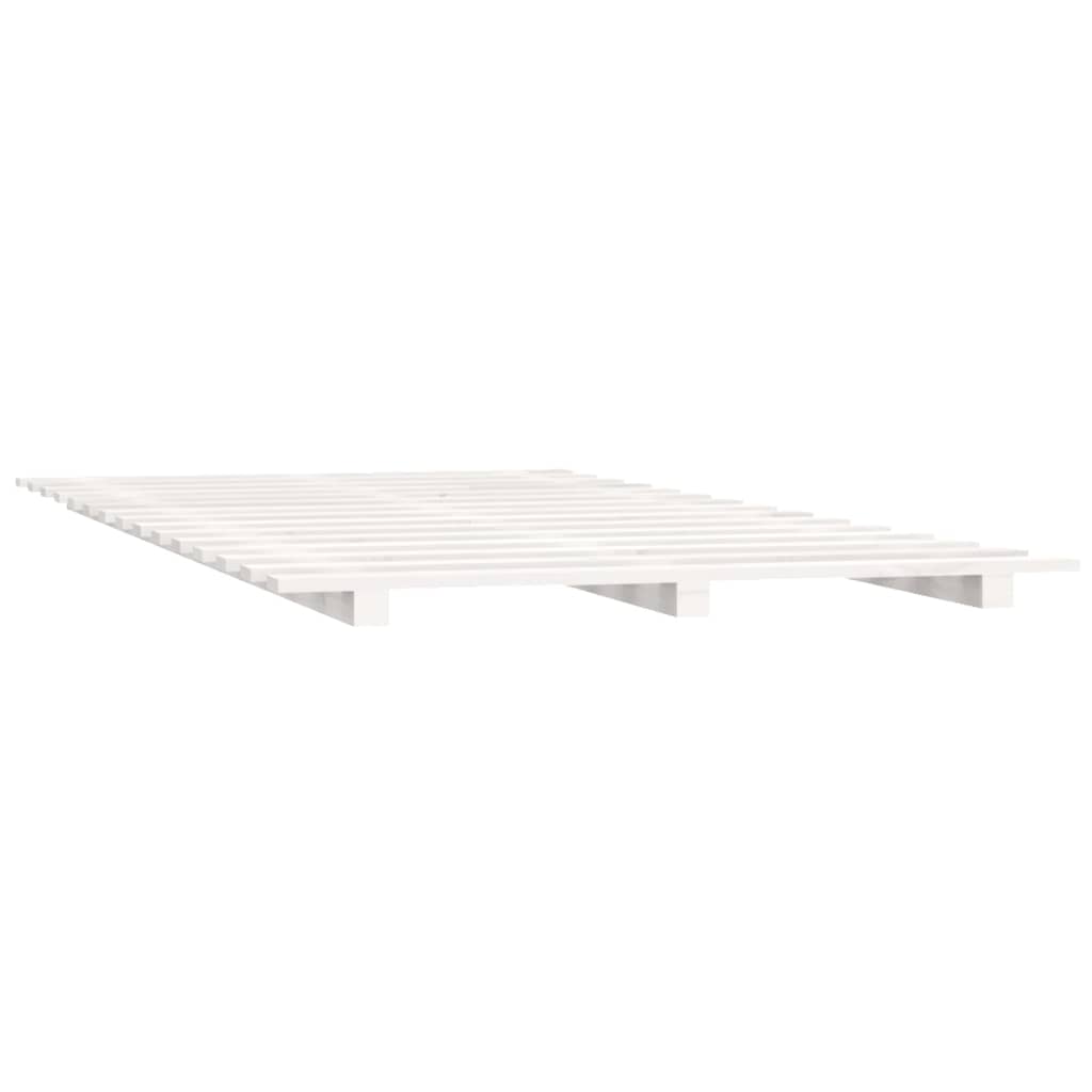 vidaXL Sängynrunko valkoinen 120x190 cm täysi mänty