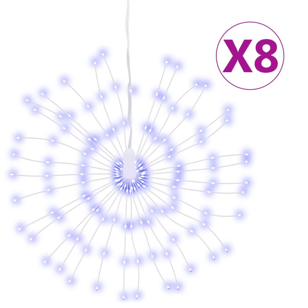 vidaXL Starburst jouluvalot 140 LED-valoa 8 kpl sininen 17 cm