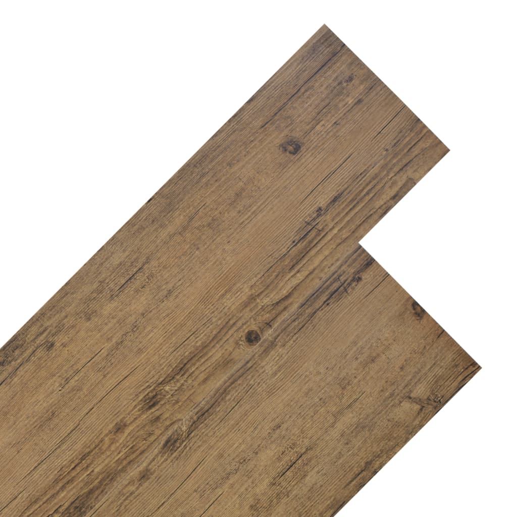 vidaXL PVC lattialankku ei-itsekiinnittyvä 5,26 m² 2 mm pähkinänruskea