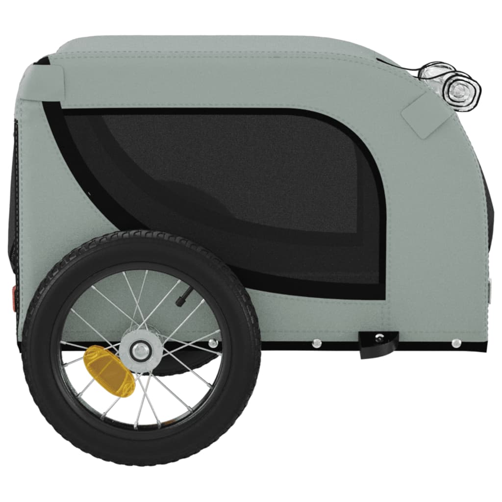 vidaXL Koirankuljetuskärry polkupyörään harmaa/musta kangas ja rauta