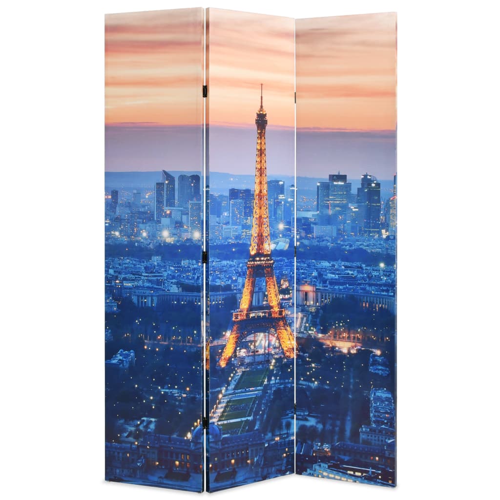 vidaXL Kokoontaitettava tilanjakaja 120x170 cm Pariisin yömaisema