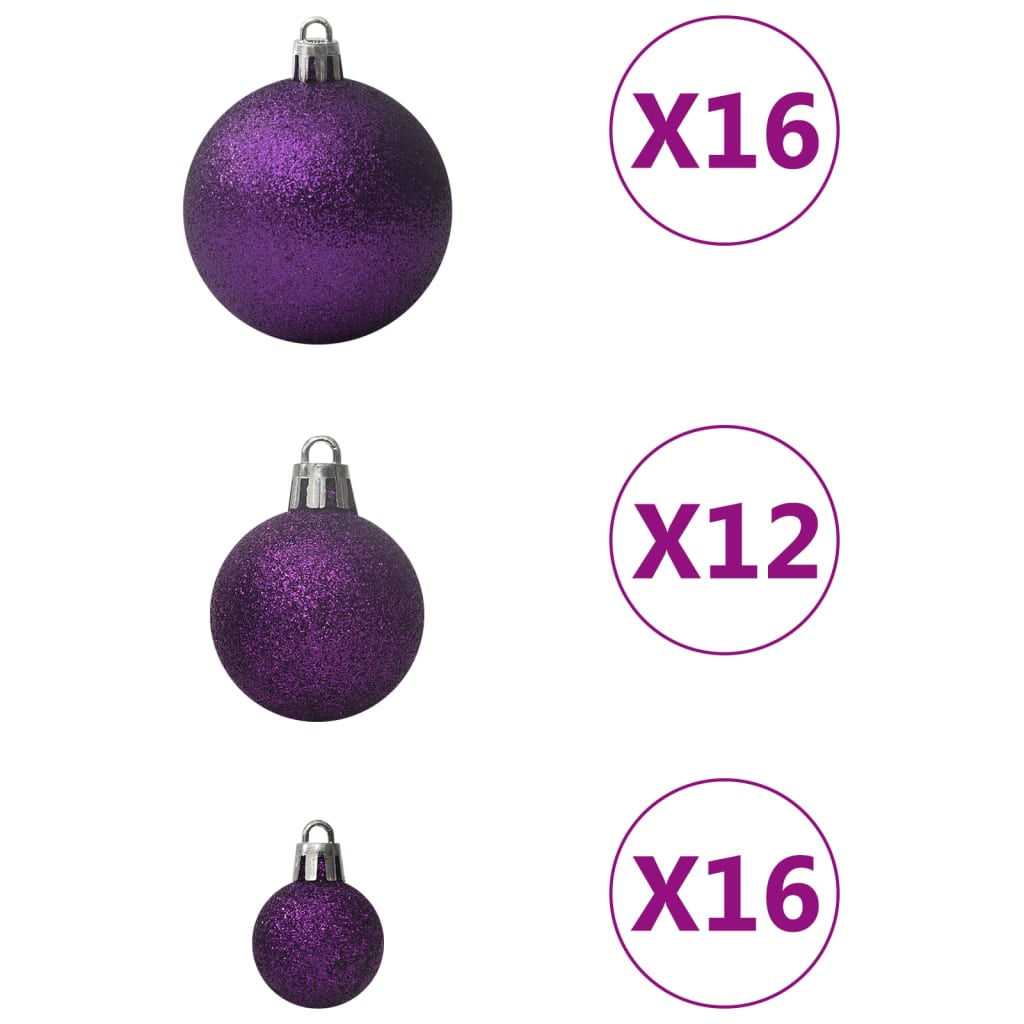 vidaXL Joulukuusen pallosarja 100 kpl violetti