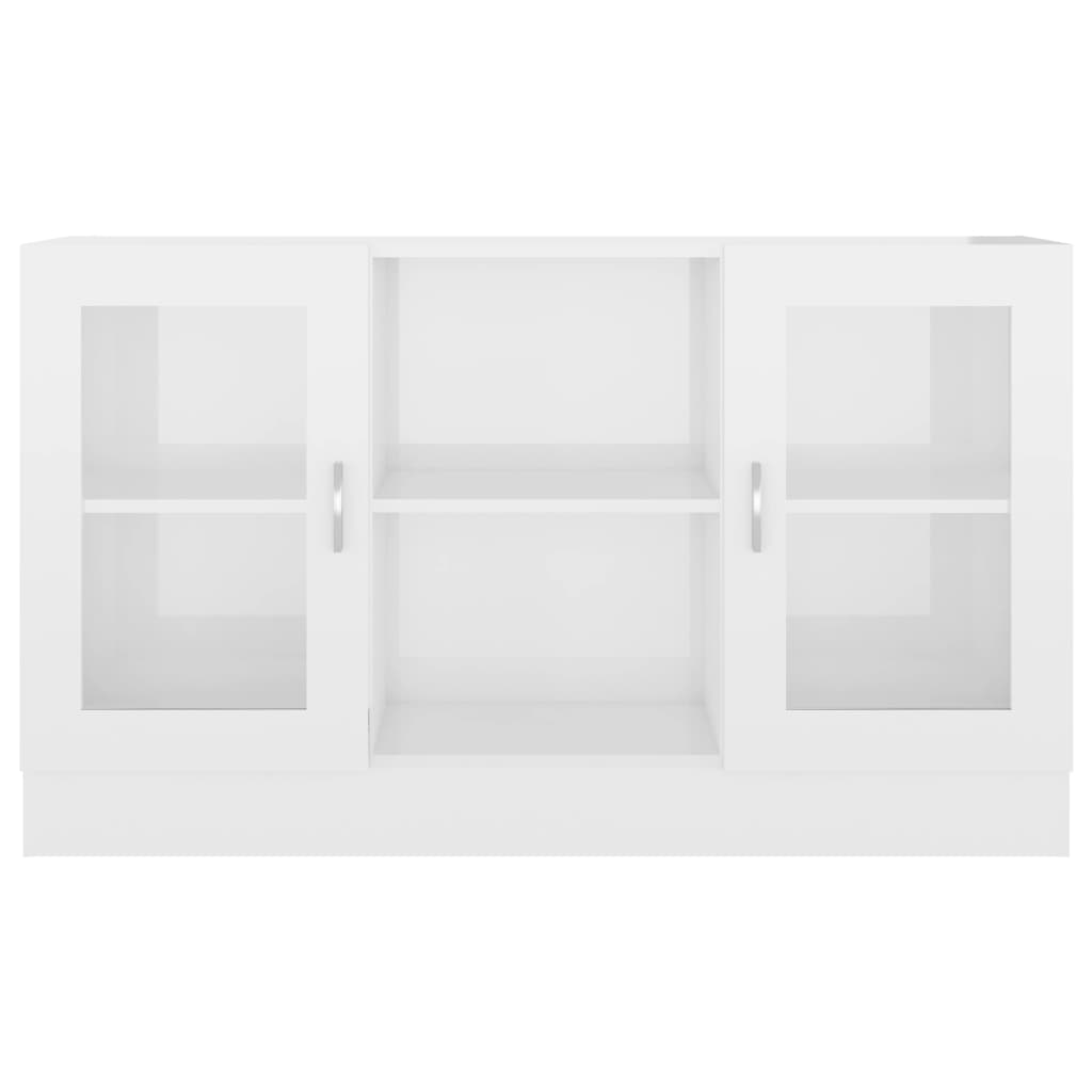 vidaXL Vitriinikaappi korkeakiilto valkoinen 120x30,5x70 cm lastulevy