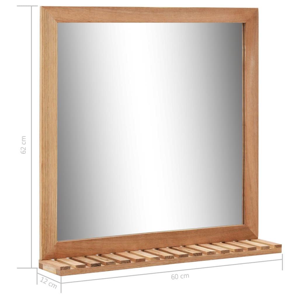 vidaXL Kylpyhuoneen peili pähkinäpuu 60x12x62 cm