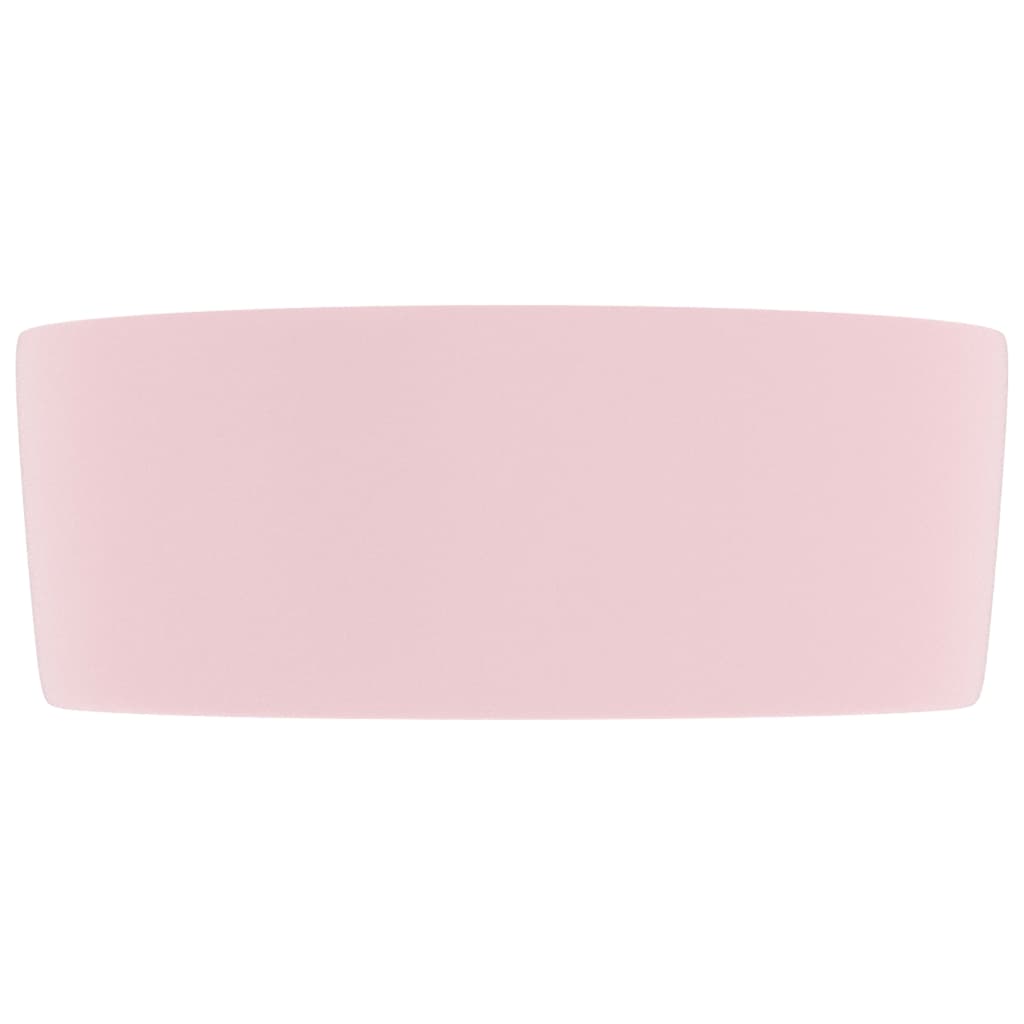 vidaXL Ylellinen pesuallas pyöreä matta pinkki 40x15 cm keraamiikka