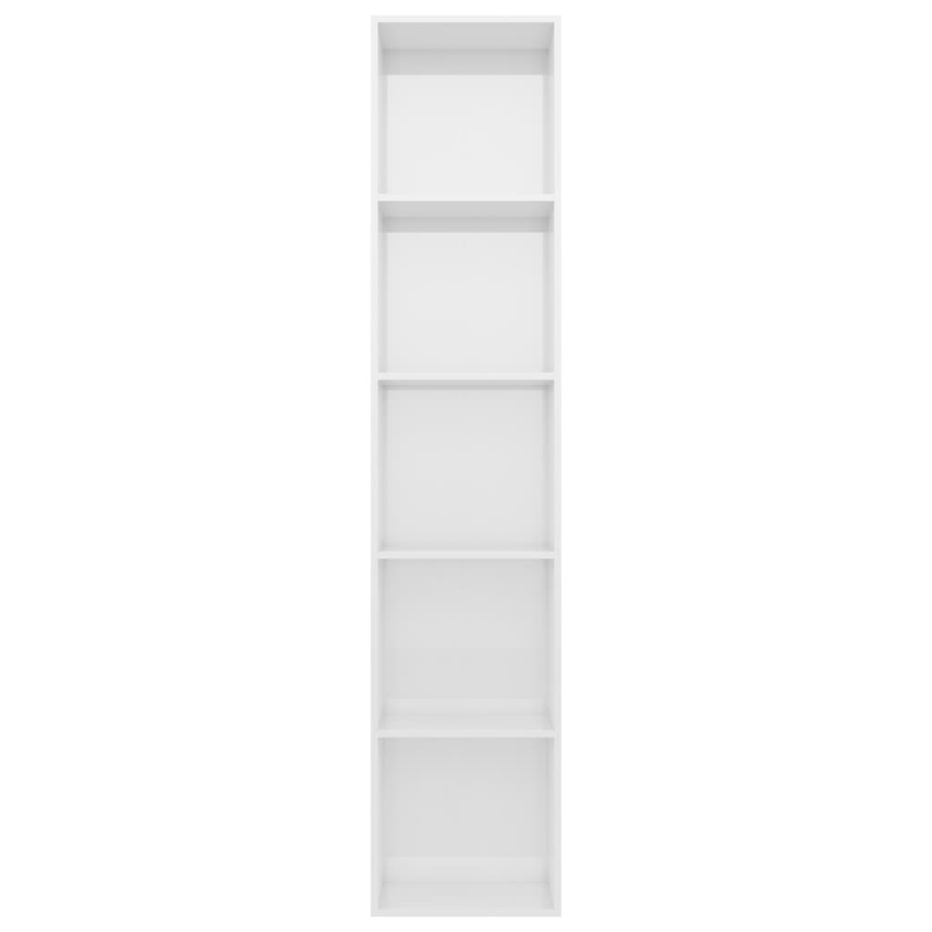 vidaXL Kirjahylly korkeakiilto valkoinen 40x30x189 cm lastulevy