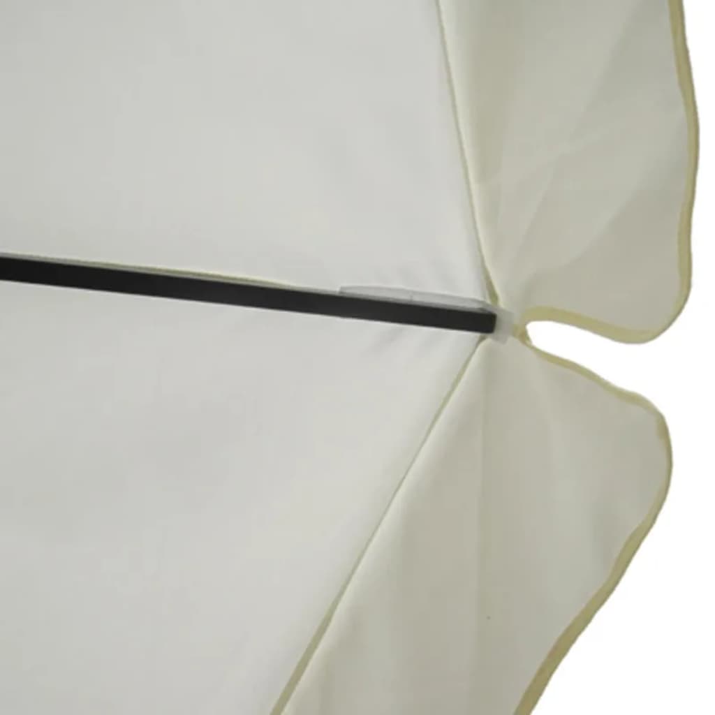 Alumiinirunkoinen Aurinkovarjo Kannettavalla Alustalla Valkoinen