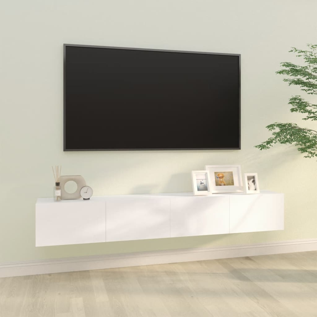 vidaXL TV-seinäkaapit 2 kpl valkoinen 100x30x30 cm tekninen puu