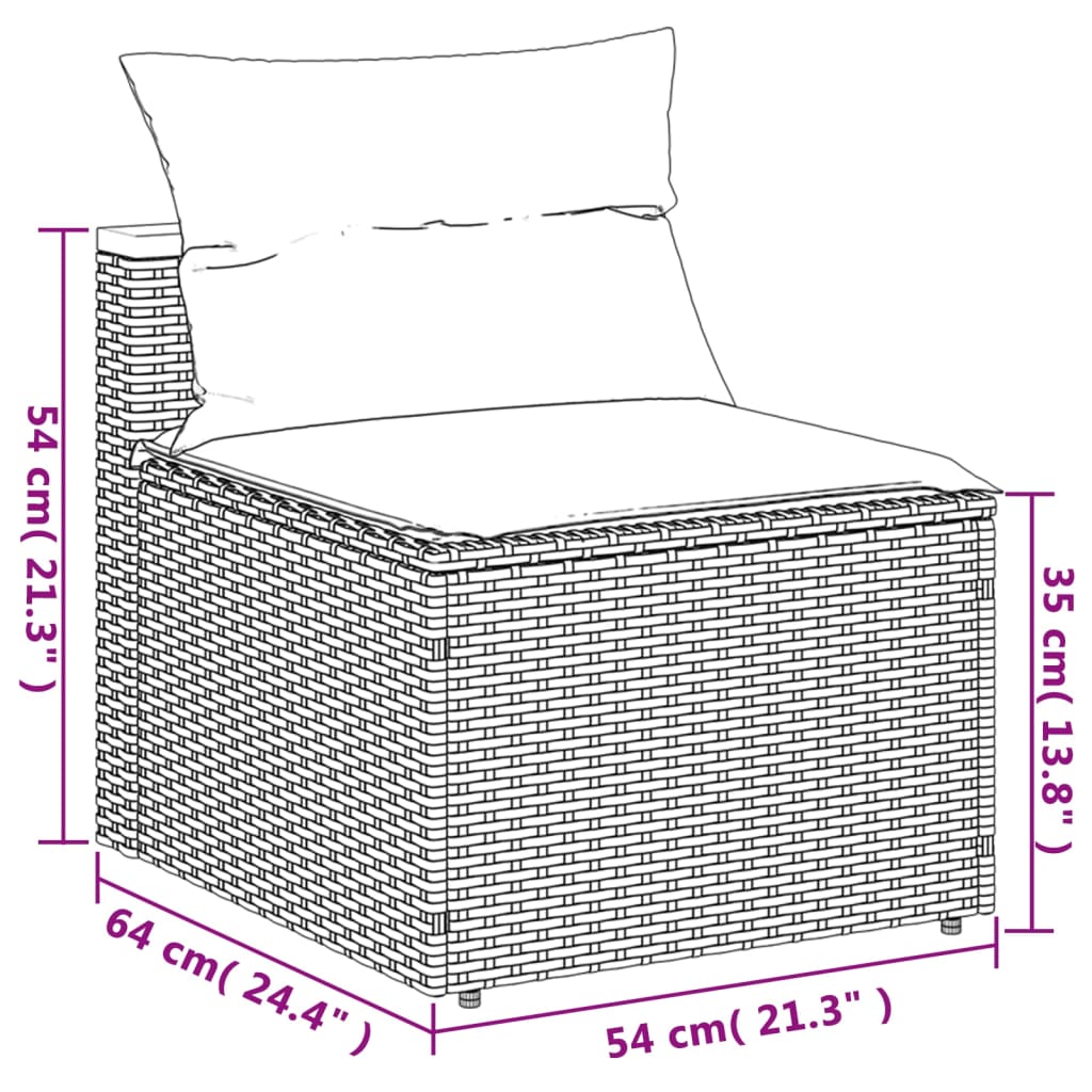 vidaXL 5-osainen Puutarhasohvasarja tyynyillä beige polyrottinki