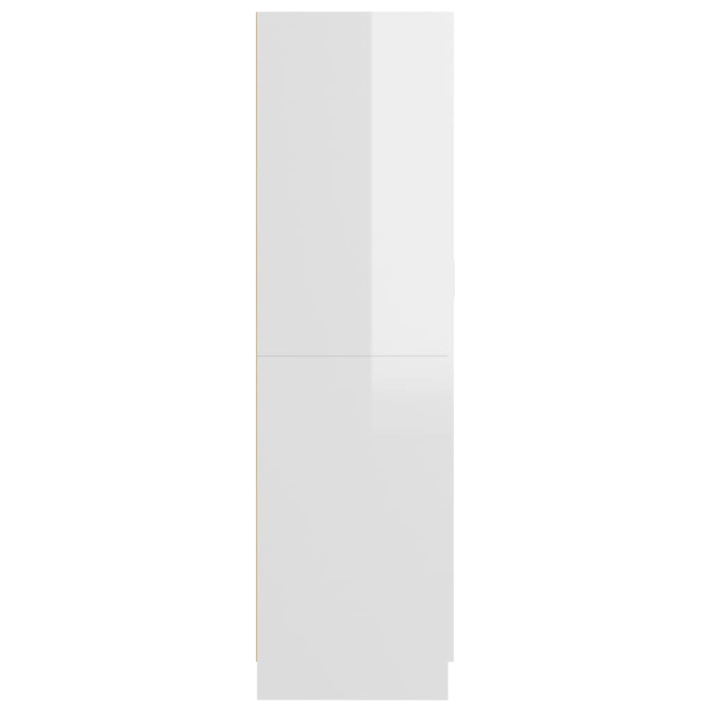 vidaXL Vaatekaappi korkeakiilto valkoinen 82,5x51,5x180 cm lastulevy
