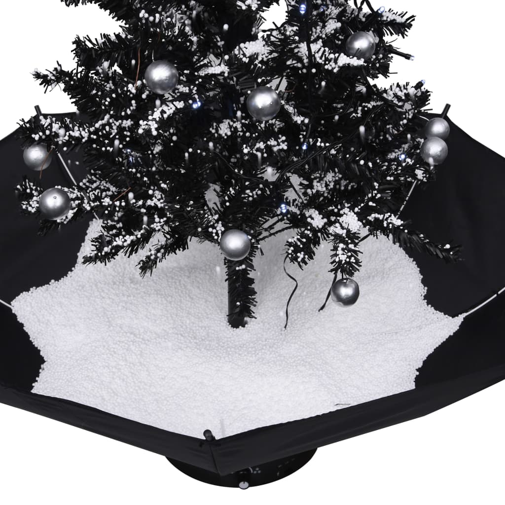 vidaXL Lunta satava joulukuusi sateenvarjopohjalla musta 75 cm PVC