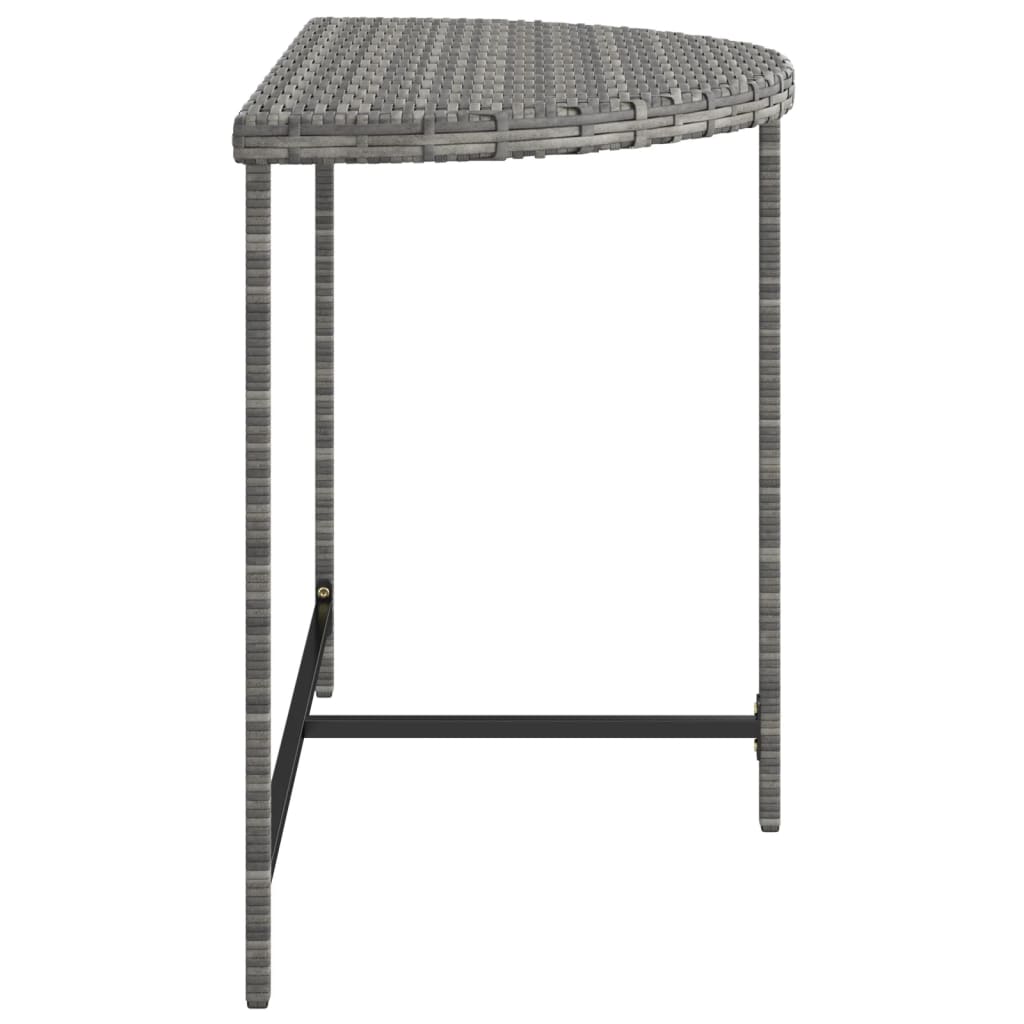 vidaXL Puutarhapöytä harmaa 100x50x75 cm polyrottinki