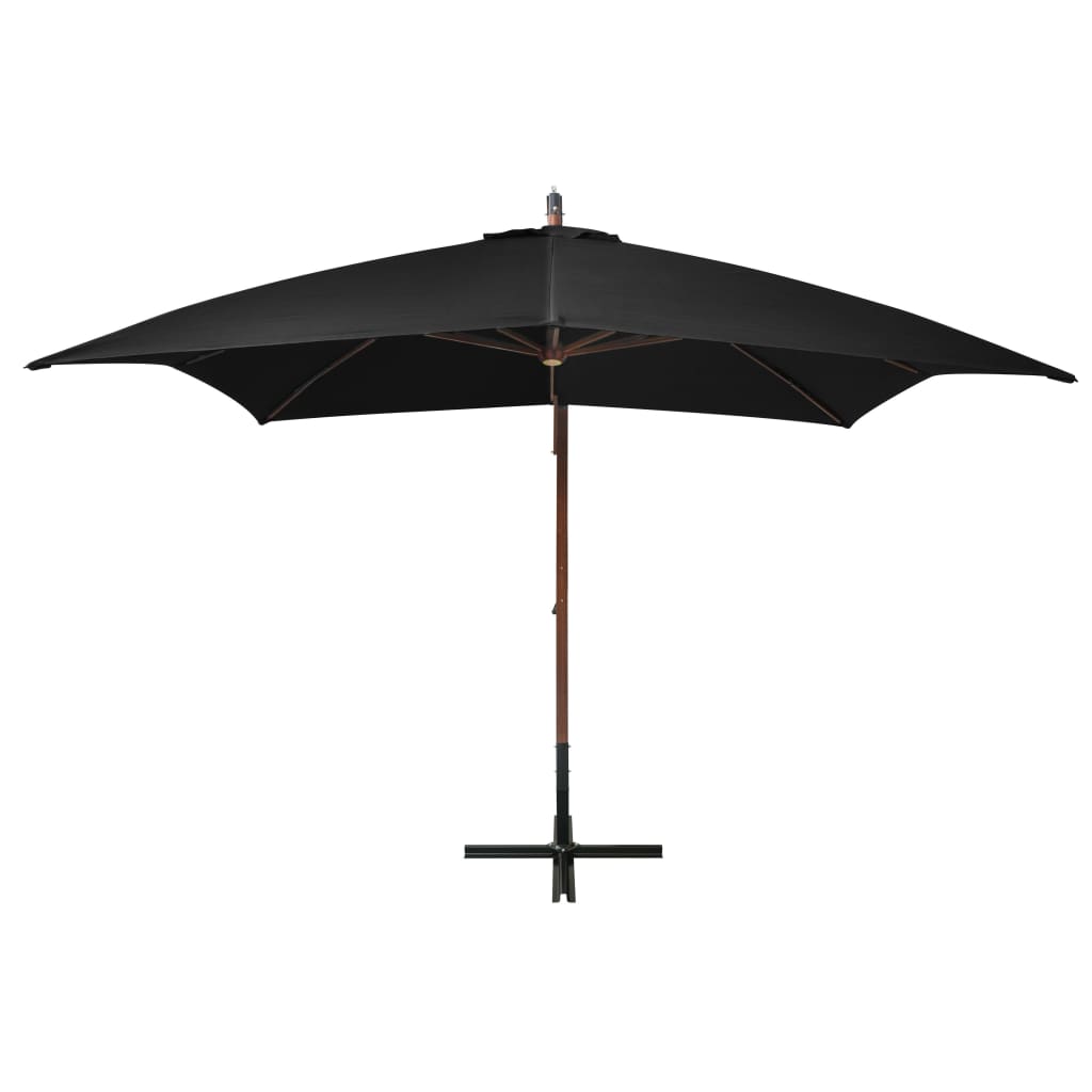 vidaXL Riippuva päivänvarjo tangolla musta 3x3 m täysi kuusi
