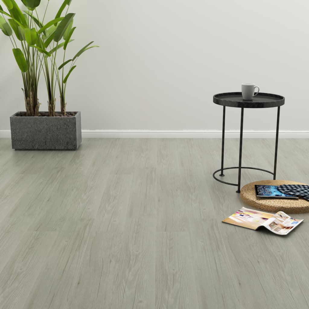 vidaXL Itsekiinnittyvä lattialankku 4,46 m² 3mm PVC harmaa
