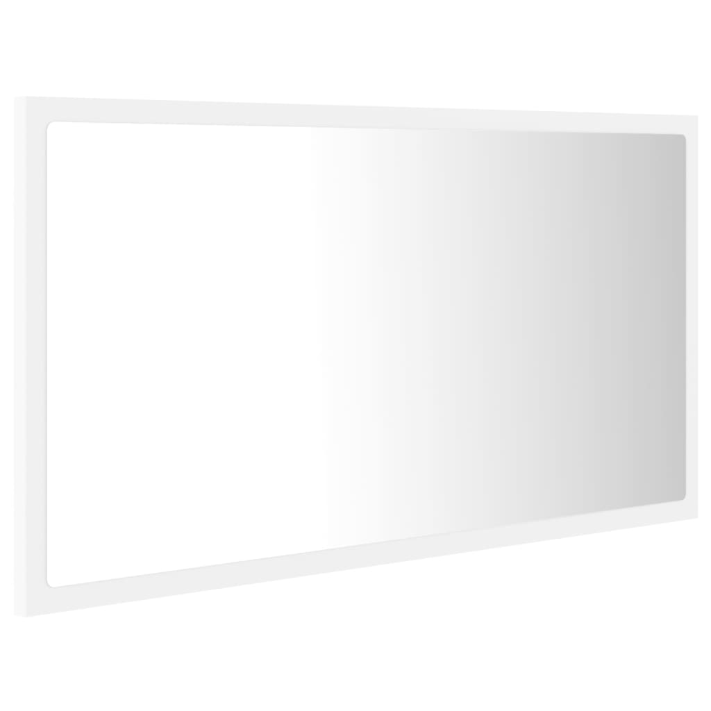 vidaXL LED-kylpyhuonepeili valkoinen 80x8,5x37 cm akryyli