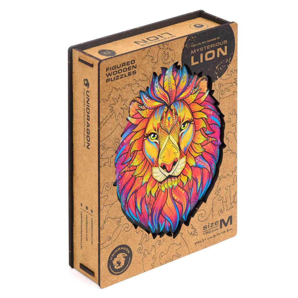 UNIDRAGON Puupalapeli 192 palaa Mysterious Lion keskikoko 24x31 cm