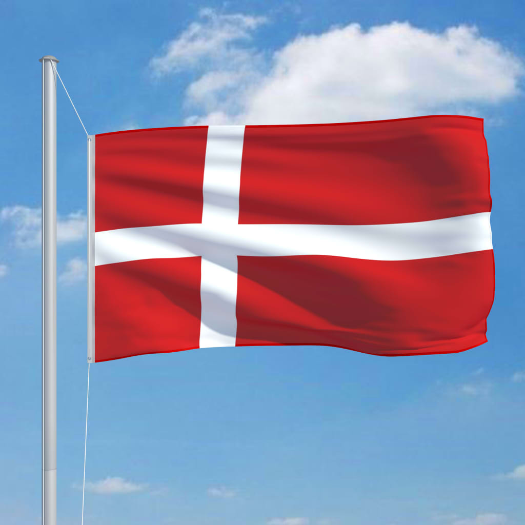vidaXL Tanskan lippu ja tanko alumiini 6,2 m