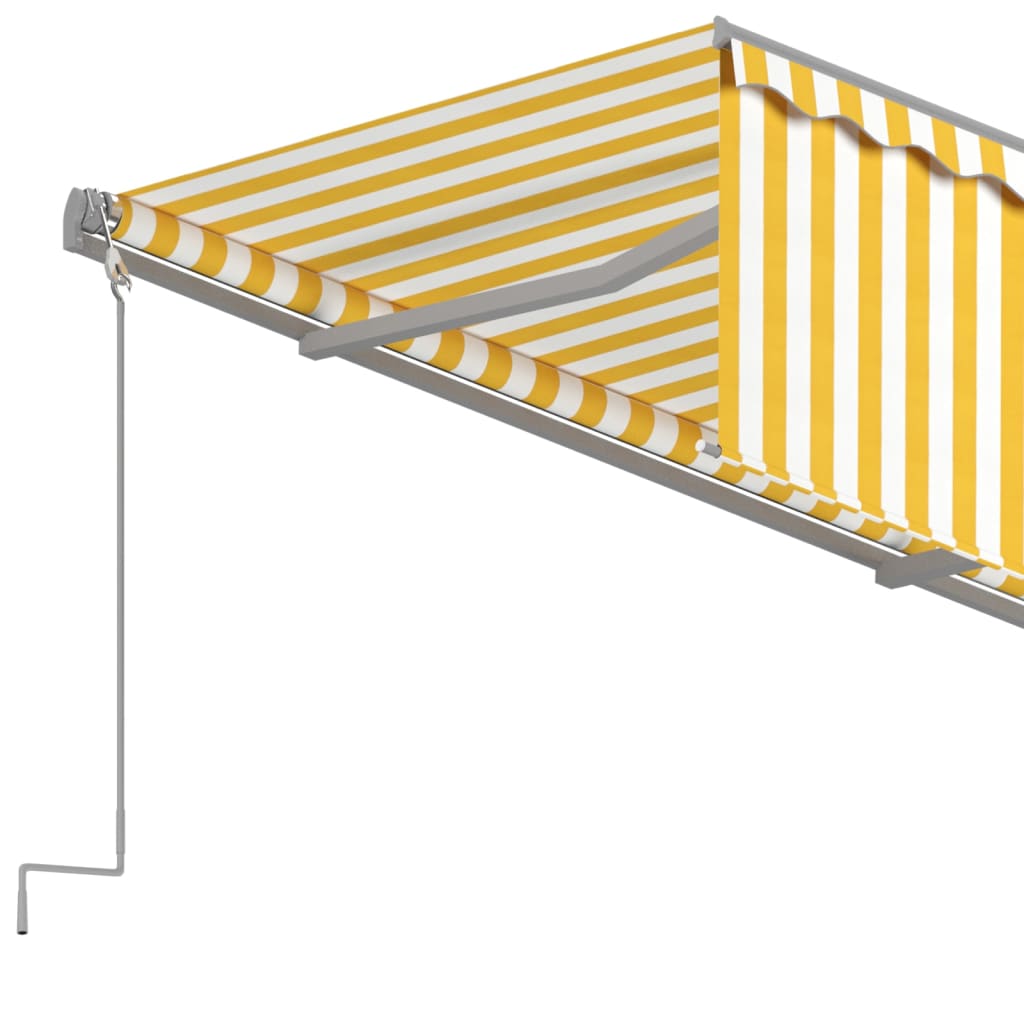 vidaXL Manuaalisesti kelattava markiisi verhoilla 4,5x3 m keltavalk.