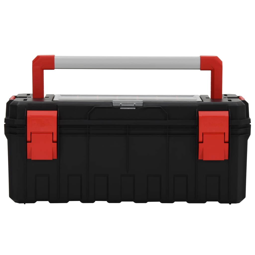 vidaXL Työkalulaatikko musta ja punainen 65x28x31,5 cm