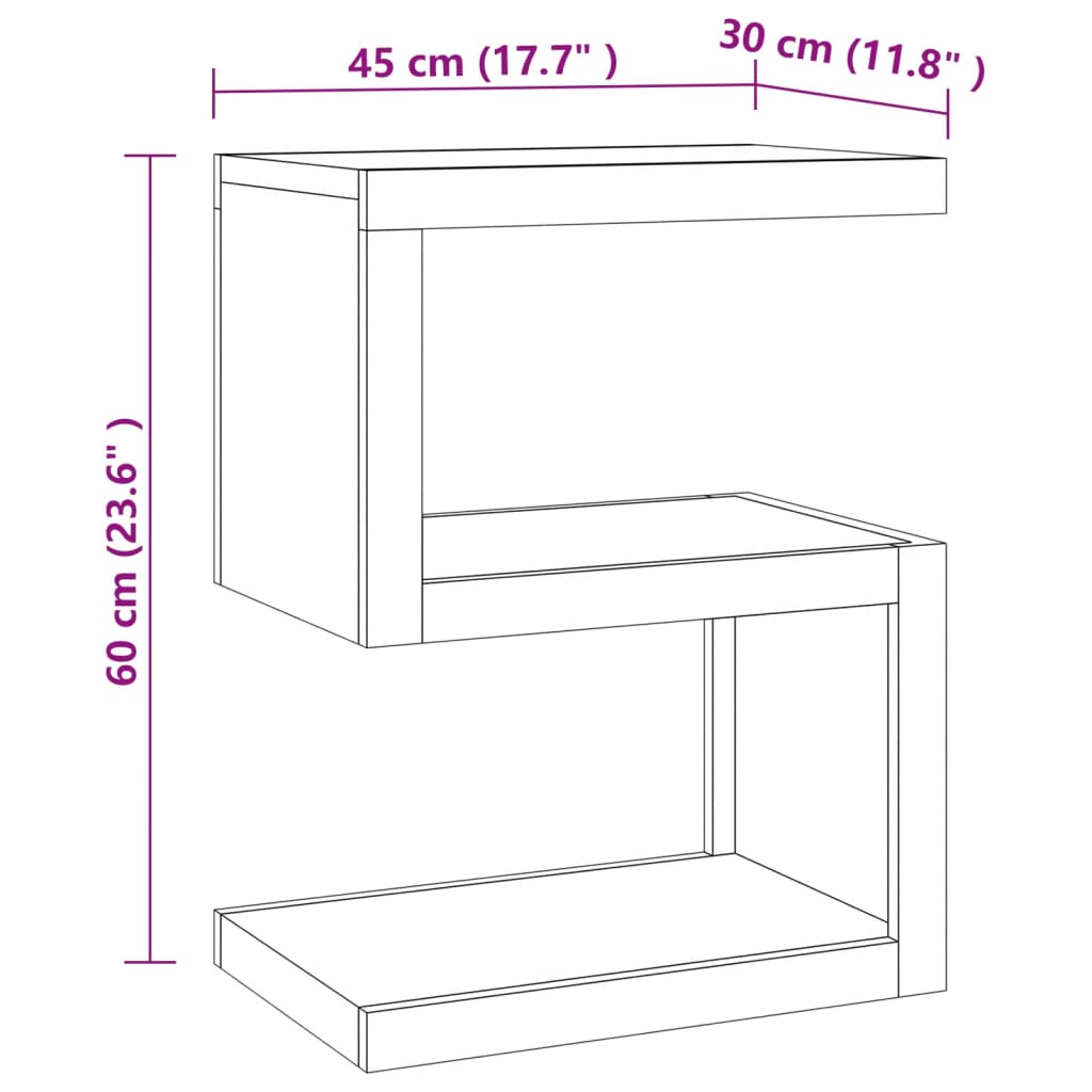 vidaXL Sivupöytä 45x30x60 cm täysi tiikki