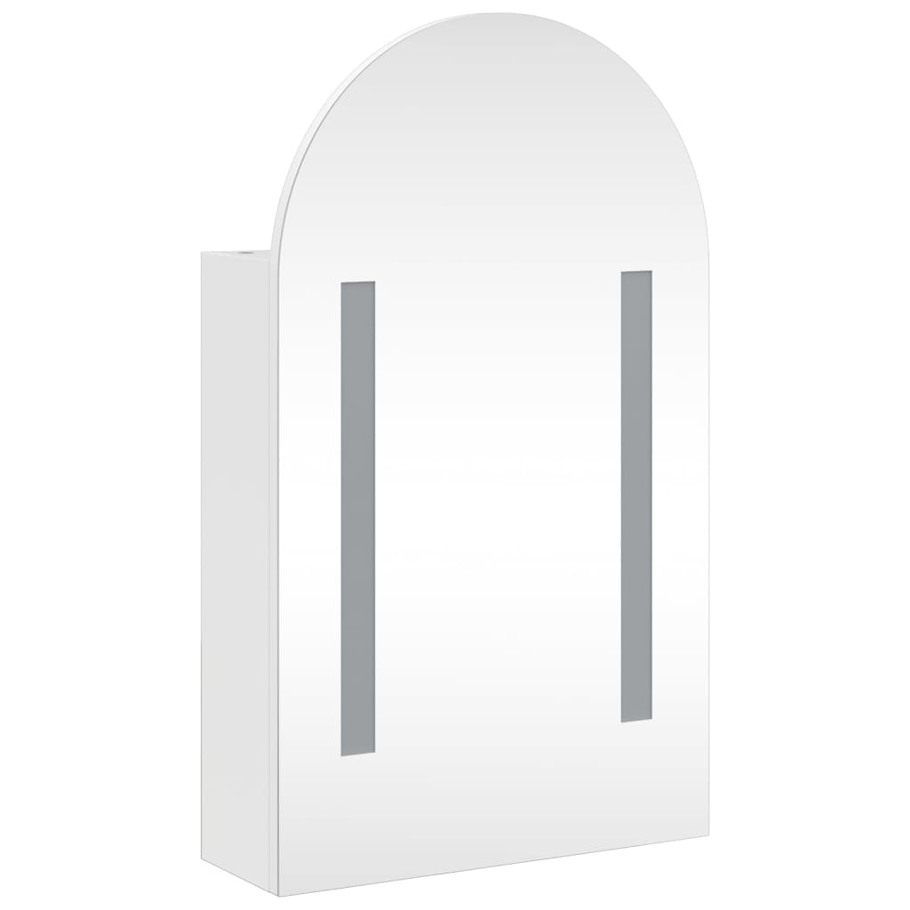 vidaXL Kylpyhuoneen peilikaappi LED-valolla kaari valk. 42x13x70 cm