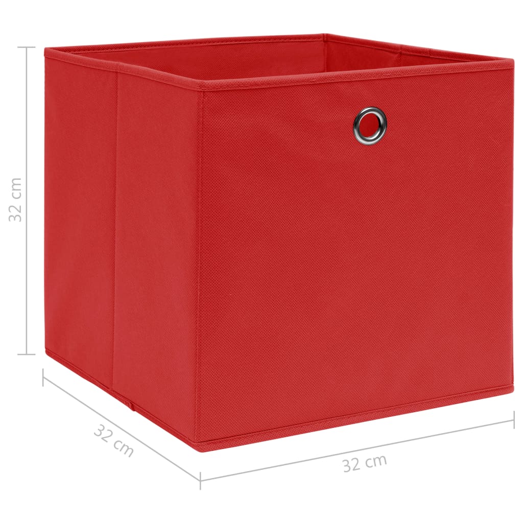 vidaXL Säilytyslaatikot 4 kpl punainen 32x32x32 cm kangas