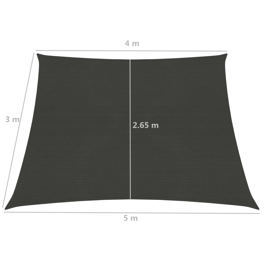 vidaXL Aurinkopurje 160 g/m² antrasiitti 4/5x3 m HDPE
