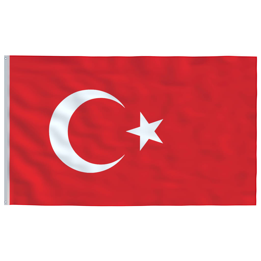 vidaXL Turkin lippu ja tanko alumiini 6 m