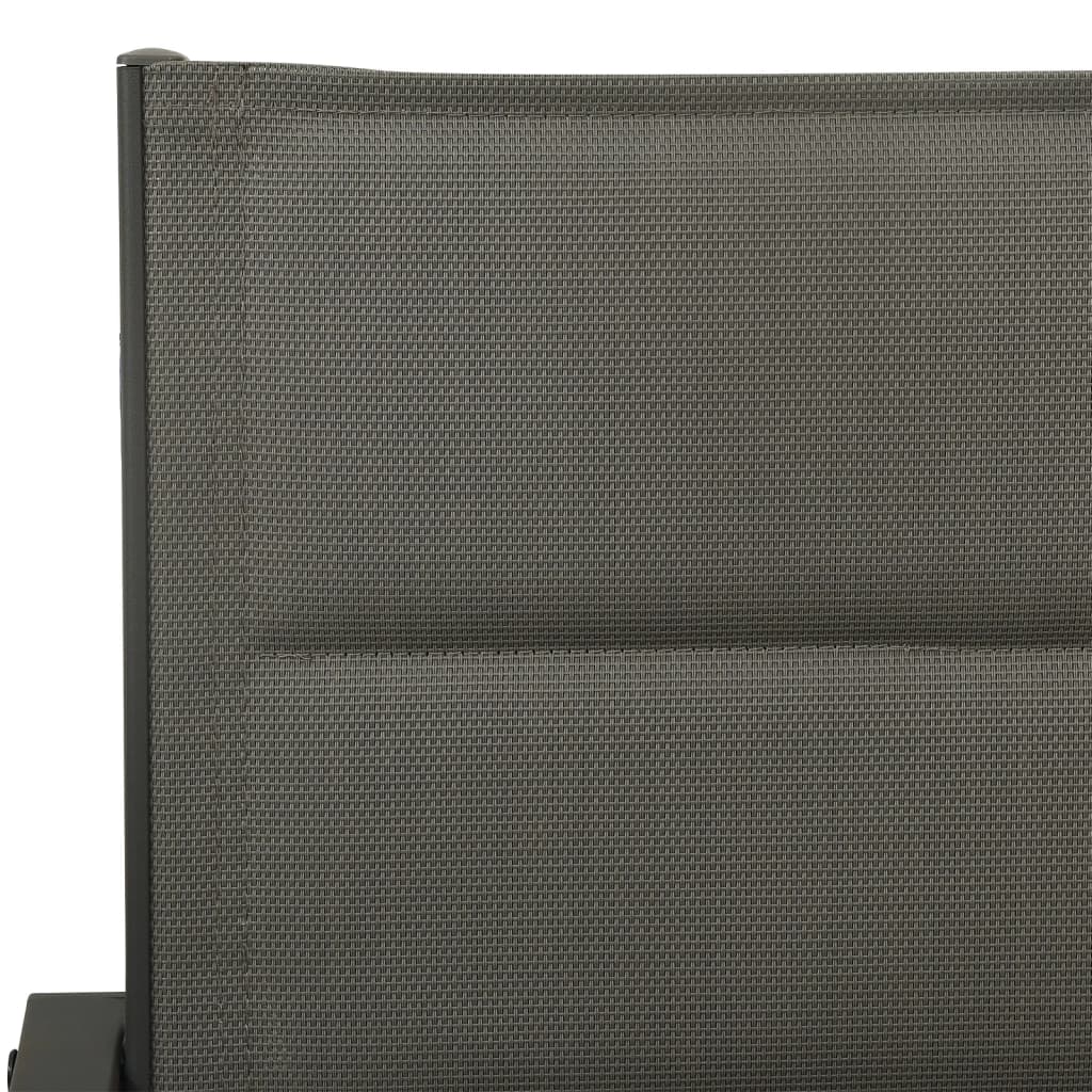 vidaXL Puutarhatuolit 2 kpl textilene ja teräs harmaa ja antrasiitti