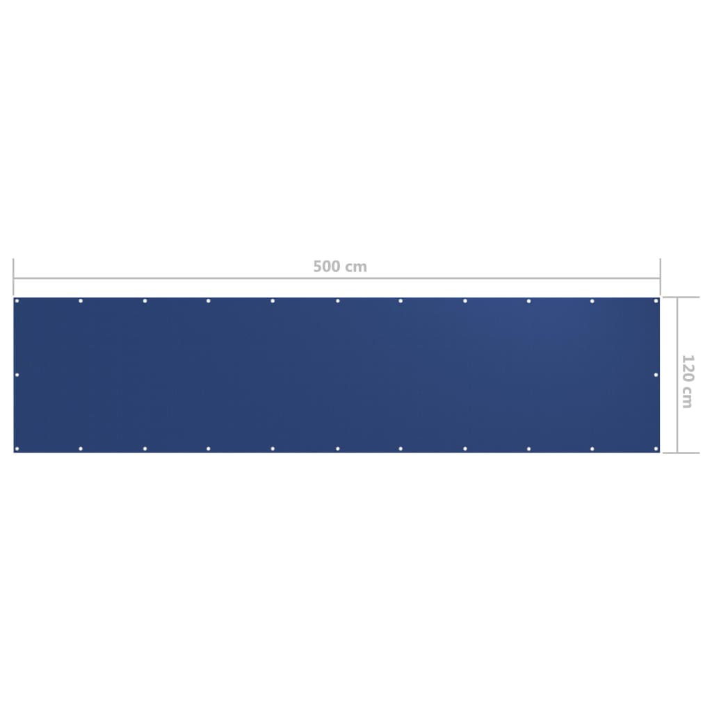 vidaXL Parvekkeen suoja sininen120x500cm Oxford kangas