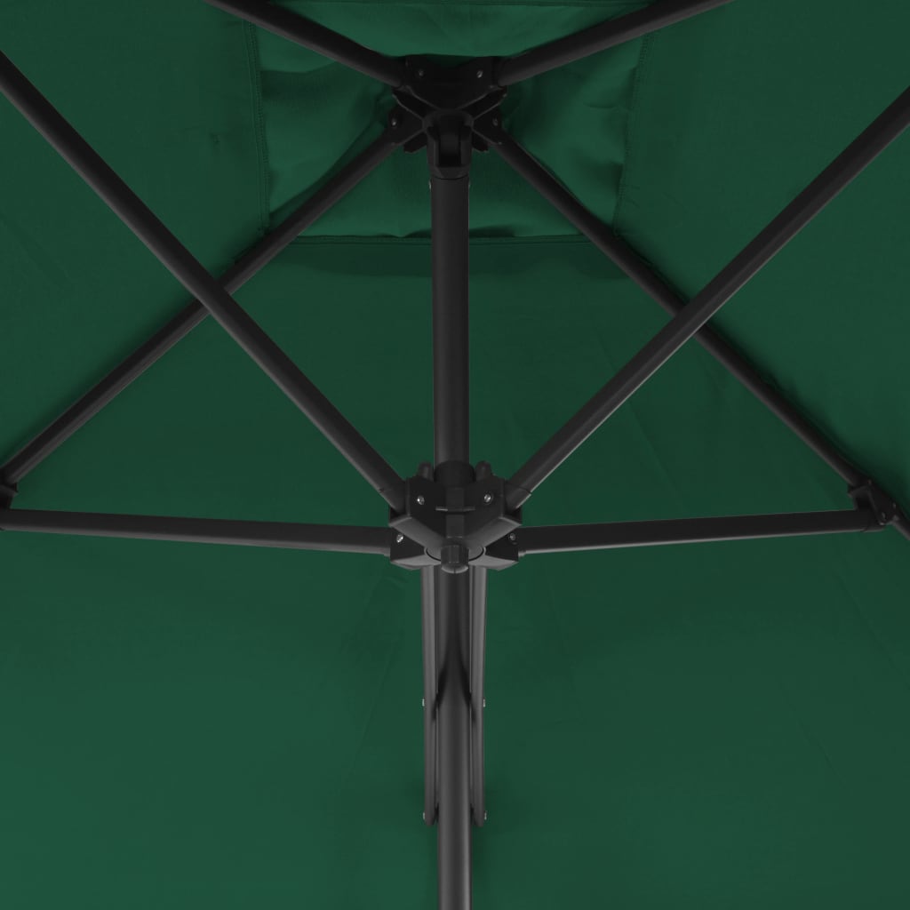 vidaXL Aurinkovarjo terästanko 250x250 cm vihreä