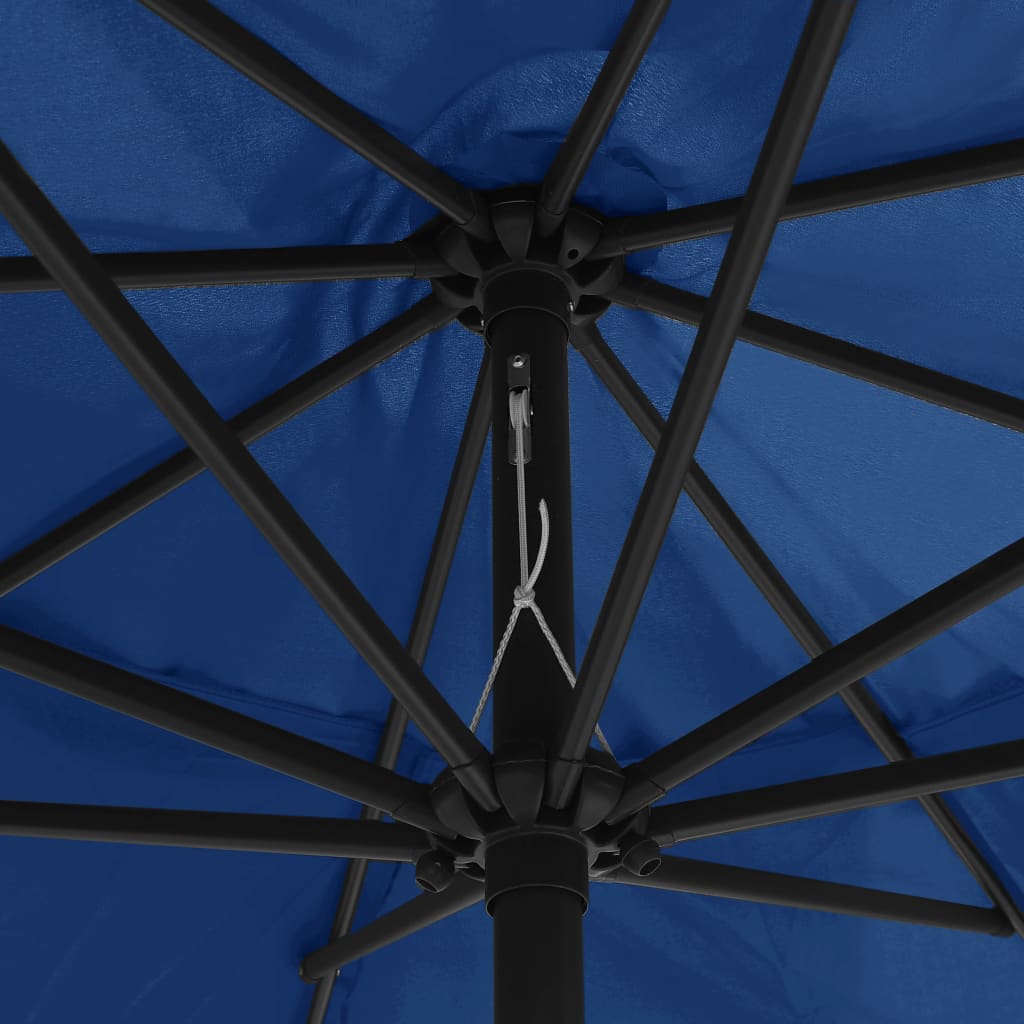 vidaXL Aurinkovarjo metallirunko 400 cm taivaansininen